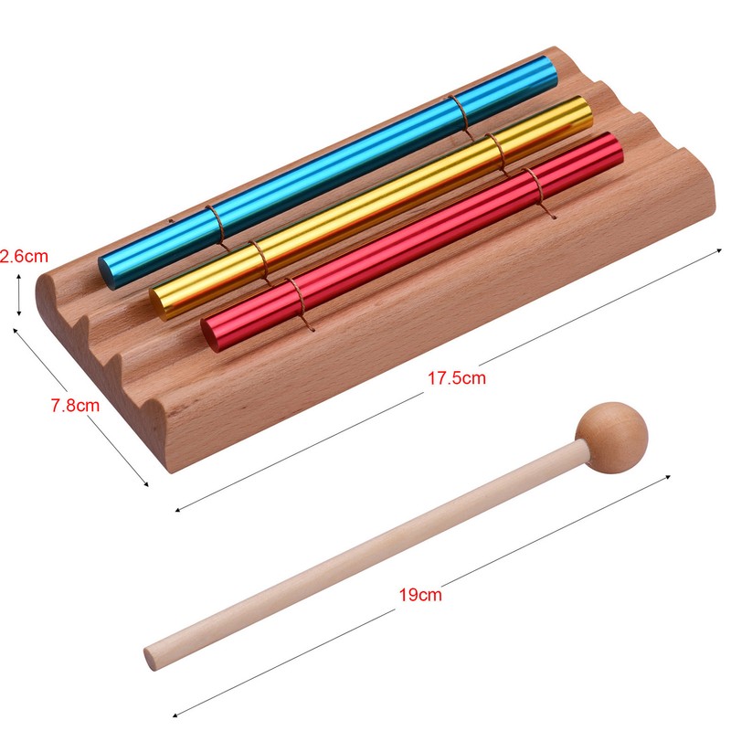 3-Tone Tabletop Chimes Meditation Chime Colorful Wind Bell Educational Musical