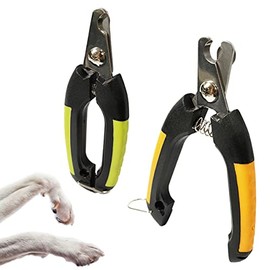 Mondo Idea Nail Clippers for Dogs Cats Rabbits Stainless Steel Veterinary and Personal Use with Safety Protection and Closure (Orange (Large Size))