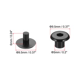 PATIKIL M5x6mm Plastic Binding Post, 24 Sets Plastic Chicago Screws Binding Screw Rivet Post Press-on Buckle for Leather Scrapbook Photo Albums, Black