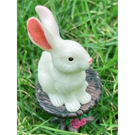 Aliotech 4PCS Miniature Rabbit Figurines, Mini Animals Figurines, Fairy Garden Mini Animals Rabbit for Micro Landscape Plant Pots/Bonsai/Home Craft Decorations
