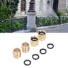 2Pairs 3/4in Brass Hose Adapter 2 Way Hose Adapter Durable