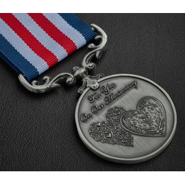 The Commemorative Coin Company For You On Our Anniversary - Long/Distinguished Service & Bravery in the Field Medal. Gift/Present Husband/Wife/Partner. Antique Silver