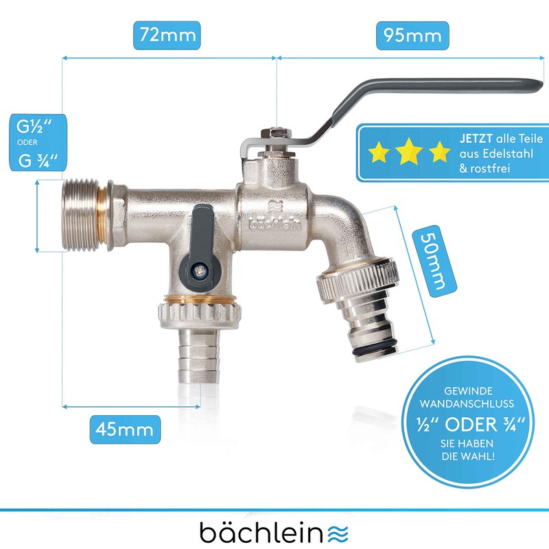 Bächlein Universal double outlet tap