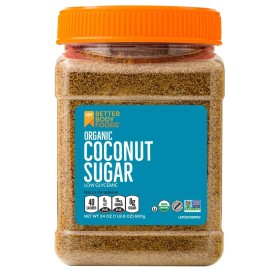 BetterBody Foods Organic Coconut Palm Sugar, Gluten-Free, Non-GMO Sweetener Substitute (1.5 lbs).