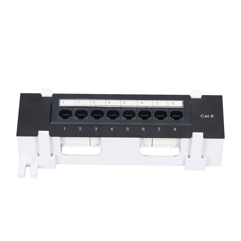 Patch Panel 8 Ports CAT6 Network Cable Rackmount 568A/B RJ45