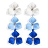 Long Flower Petal Earrings Boho Layered Floral Drop Earrings Flower