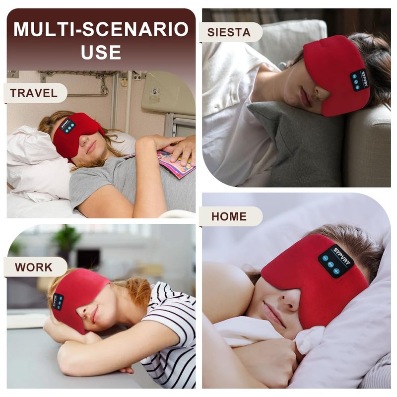 Sleep Mask Bluetooth Headphones Soft Wireless Headband Eye Mask Blackout