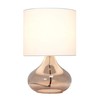 Simple Designs LT2063-SMW Small Glass Raindrop Bedside Table Lamp with