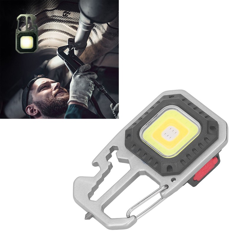 Keychain Work Light USB Charging Portable Pocket LED Flashlight Multifunctional