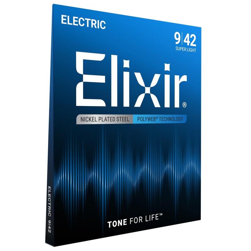 Cuerdas para guitarra eléctrica Elixir® Strings con recubrimiento POLYWEB®, calibre