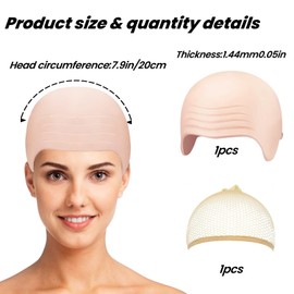 Bald Caps Makeup Latex Bald Head Wig Caps Cosplay Costume for Adults, for Theme Party Decorations Makeup for Cosplay