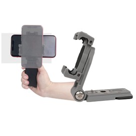 IFOOTAGE Phone Holder Mount for Camera Accessories,Cold Shoe Mount for LED Flash,Microphone,Silicone & Aluminum Alloy Grip,Grey
