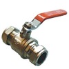 35mm Lever Ball Valve - Red Handle