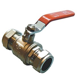 35mm Lever Ball Valve - Red Handle