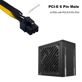 PCIe 6 Pin Male to Dual 8 Pin (6+2) Male PCI Express Power Cable for Modular Power Supply to GPU Splitter Cable Adapter 24.4" + 8.7" (62cm+22cm)