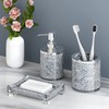 SHYFOY Bathroom Accessories Set, 3 Piece Silver Crystal Crushed Diamond
