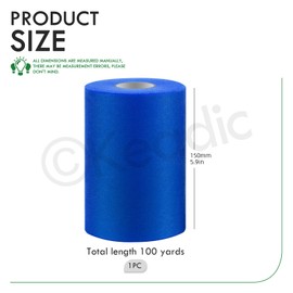 Keadic 100 Yards 6 Inches Navy Blue Tulle Fabric Roll, 300 feet Fabric Spool Organza Ribbon for Craft Supplies Christmas Birthday Party Wedding Decorations (Navy Blue)