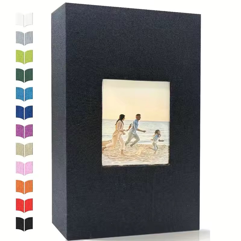 Linen 4x6 Photo Album with Cover Window, 200/300/600 Pockets