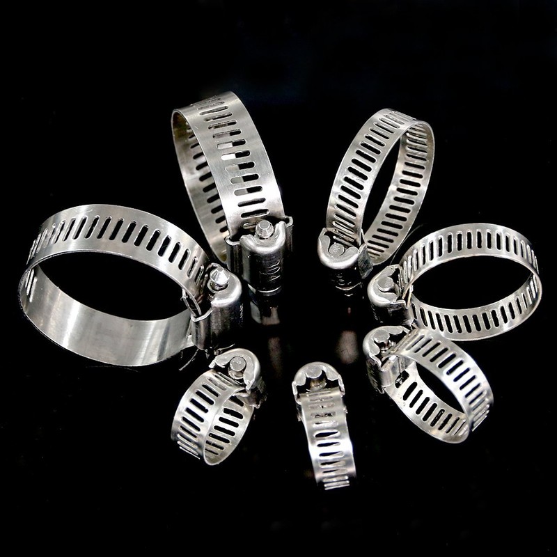 Swpeet 60Pcs Assorted Sizes Hose Clamps Kit, 304 Stainless Steel
