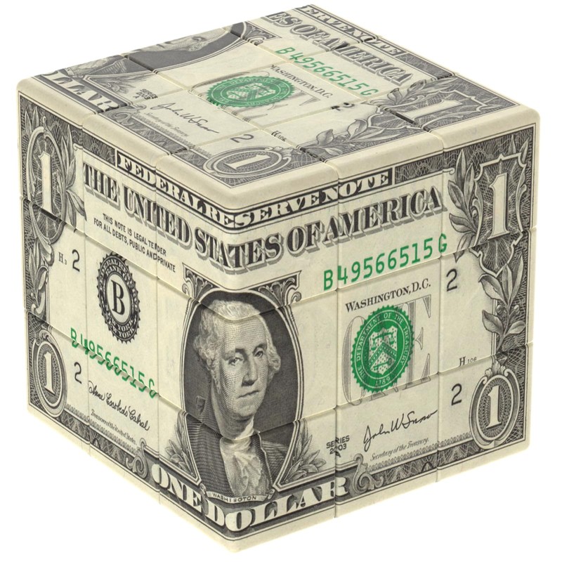 Dollar Cube 3x3 Speed Cube, US Dollar Bill Magic Cube