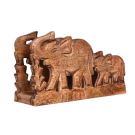 Divit Shilp Tissue & Toothpick Holder, Wood Tissue Box Holder for - Office, Bedroom, Dinner, Bathroom, Modern Sturdy Safe Toothpick Holder, Cute Decorative Design. (Elephant)