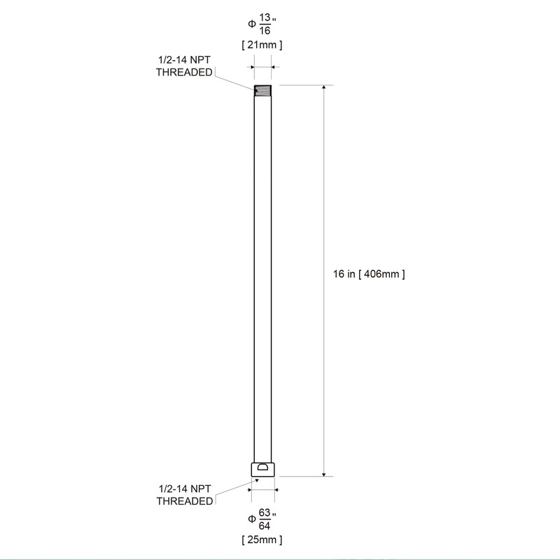 OFFO Shower Head Extension Arm, 16 in Shower Arm Extension