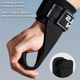 Wrist Straps for Weightlifting, Gym Gloves Straps, Wrist Wraps Support, Thicker Lifting Straps Leather, Weight Lifting Gloves for Protects Palms & Enhances Grip, Hand Gym Straps