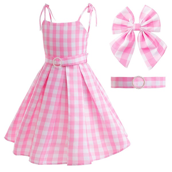 Atorcher Pink Lady Dress Kids Costume Dress Movie Cosplay Dresses