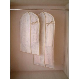 A-One WORTHY WORK SA197 Plain Ribbon Accent Clothes Cover (For Coat and Dress), Set of 2