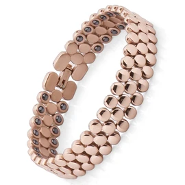 Magnetic Bracelets for men,Hematite Magnetic Therapy Bracelet,Double Row Magnets Carpal Tunnel Bracelet with Adjustment Tool(Rose Gold)