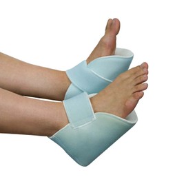 Mobiclinic, Pair of heel pads, pack for left and right, elbow, heel, European brand, prevention of decubitus, fleece, one size, adjustable, washable, colour white