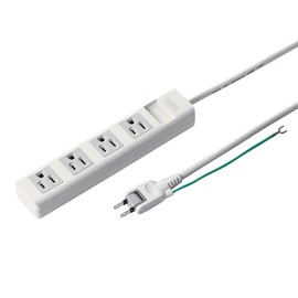 Sanwa Supply TAP-N3425MGN Power Strip with Magnet, 3P, 4-Outlet 6.5 ft (2.5 m)