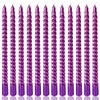 10 Inch Neon Purple Spiral Taper Candles Set for Dinner,