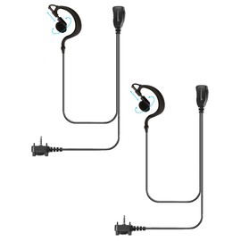 2 Pack Single Wire Earhook Earpiece for Motorola Vertex Radios VX-210 VX-231 VX-261 VX-264 VX-351 VX-354 VX-410 VX-424 VX-450 VX-451 VX-454 VX-459 EVX-261 EVX-531 EVX-534 EVX-539, G Shape Headset