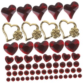 TOVINANNA Heart-Shaped Crystal Nail Charms 10-Piece Set Shimmering Pink Nail Rhinestones for Acrylic for Art Decorations