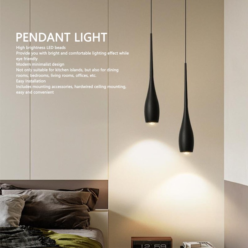 Modern Pendant Light for Kitchen Island Iron LED Hanging Ceiling