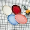 LIHOOOOM Ceramic Spoon Rest for Kitchen Counter, 6" Modern Pink