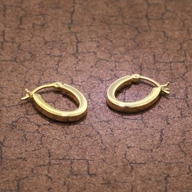 trendor 08784 Women's Earrings 925 Silver Gold-Plated Hoop Earrings 18 mm, Silver