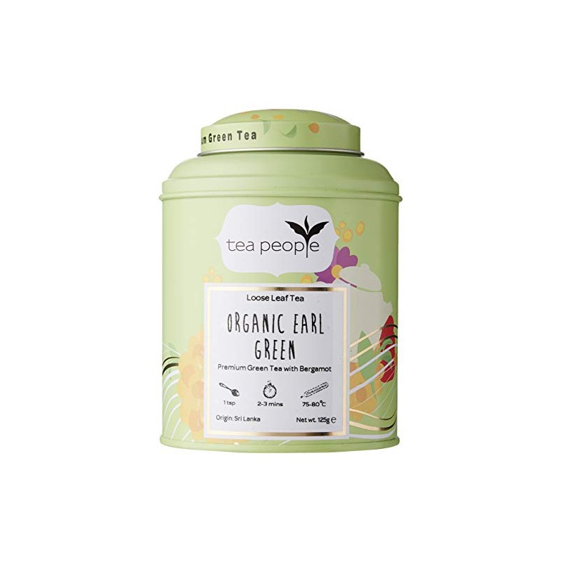 Tea People Organic Earl Green, 125 g Loose Tea Caddy,