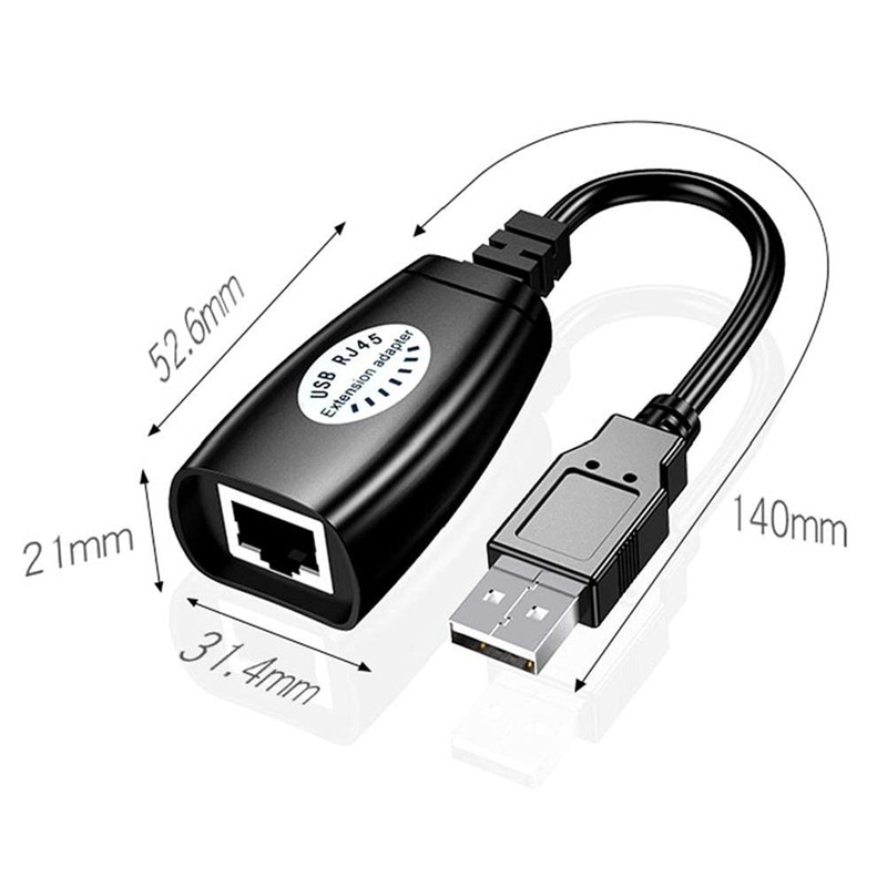 USB Over Ethernet Extender to Rj45 Adapter for Cat 6/6e/5/5e