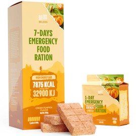 MRE Emergency Food Supply - 7-days Cream Pumpkin Biscuit Bars MRE Meals Military 2025 Survival Kit - 20 Years Shelf Life Camping Hiking Supplies