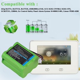Batmax 7.2V Battery for 2gig BATT1X BATT2X BATT1 GC2 2GIG-CNTRL2 2GIG-CP2 GCKIT311 228844 Go Control Panel Security System Alarm 6MR2600AAY4Z 10-000009-001 10-000013-001 Linear PERS-4200
