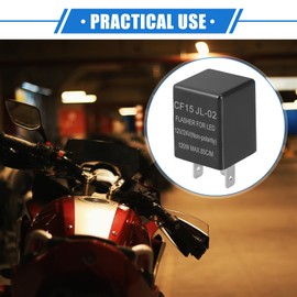 X AUTOHAUX Electronic LED Flasher Relay Fix, CF15 JL02 Turn Signal Flashers Universal for Car Non-Polarity Normally Open ABS Black