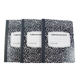 JOT Wide Ruled Marble Composition Notebook - 3 Pack (Black) ( Color:Black) by JOT