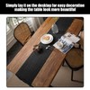 1 Piece Black Cotton And Linen Table Runner, Woven Tassel