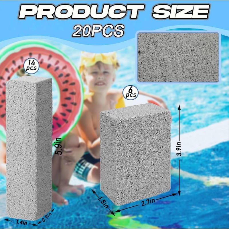 20 Packs Pumice Stone for Toilet Bowl Cleaning, Pumice Sticks