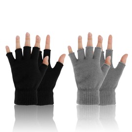 Yicelerate Fingerless gloves, fingerless gloves, men's fingerless gloves, one pair, black, fitness gloves, fingerless gloves, women, gloves without fingers, black / grey