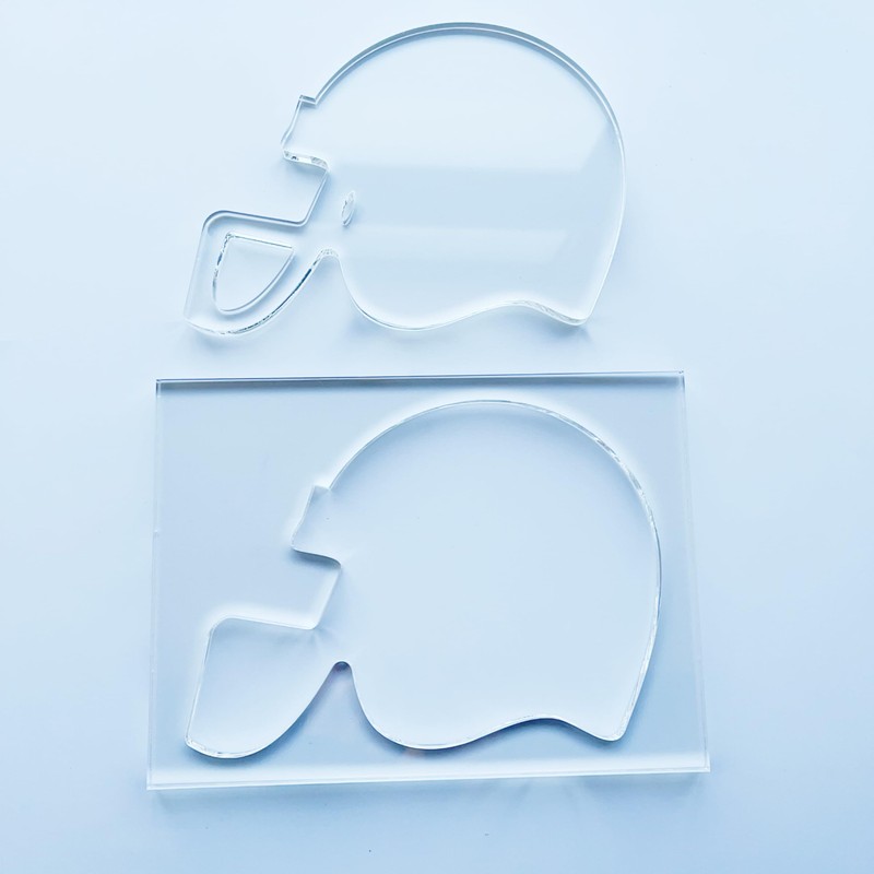Football Helmet Router Template, Clear Acrylic, 4.75 x 6.5 inches,