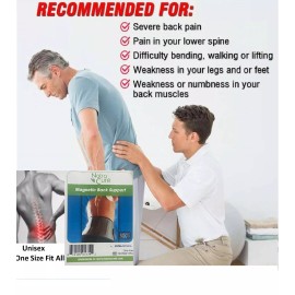 Natra Cure Unisex Magnetic Back Brace Support Strap Wrap Lower Back Support 1 Size Fits All