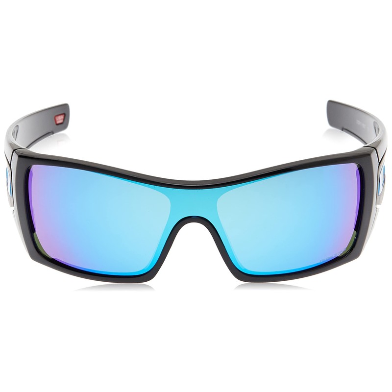 Oakley Men's OO9101 Batwolf Rectangular Sunglasses, Polished Black/Prizm Sapphire, 27